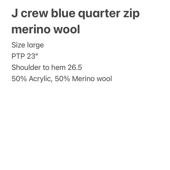 J. Crew Men's Quarter Zip-Up Sweater in Blue Merino Wool size Large - Picture 6 of 6